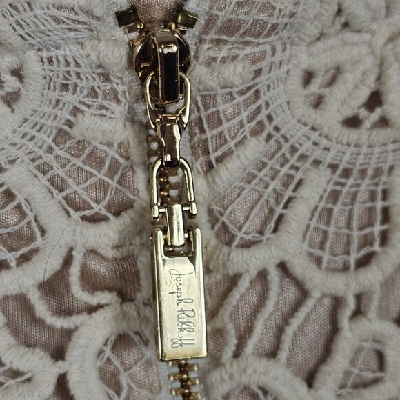 Boho Victorian Antique Revival Lace Short Party Glam Dress Joseph Ribkoff 6 Whit - Picture 11 of 16